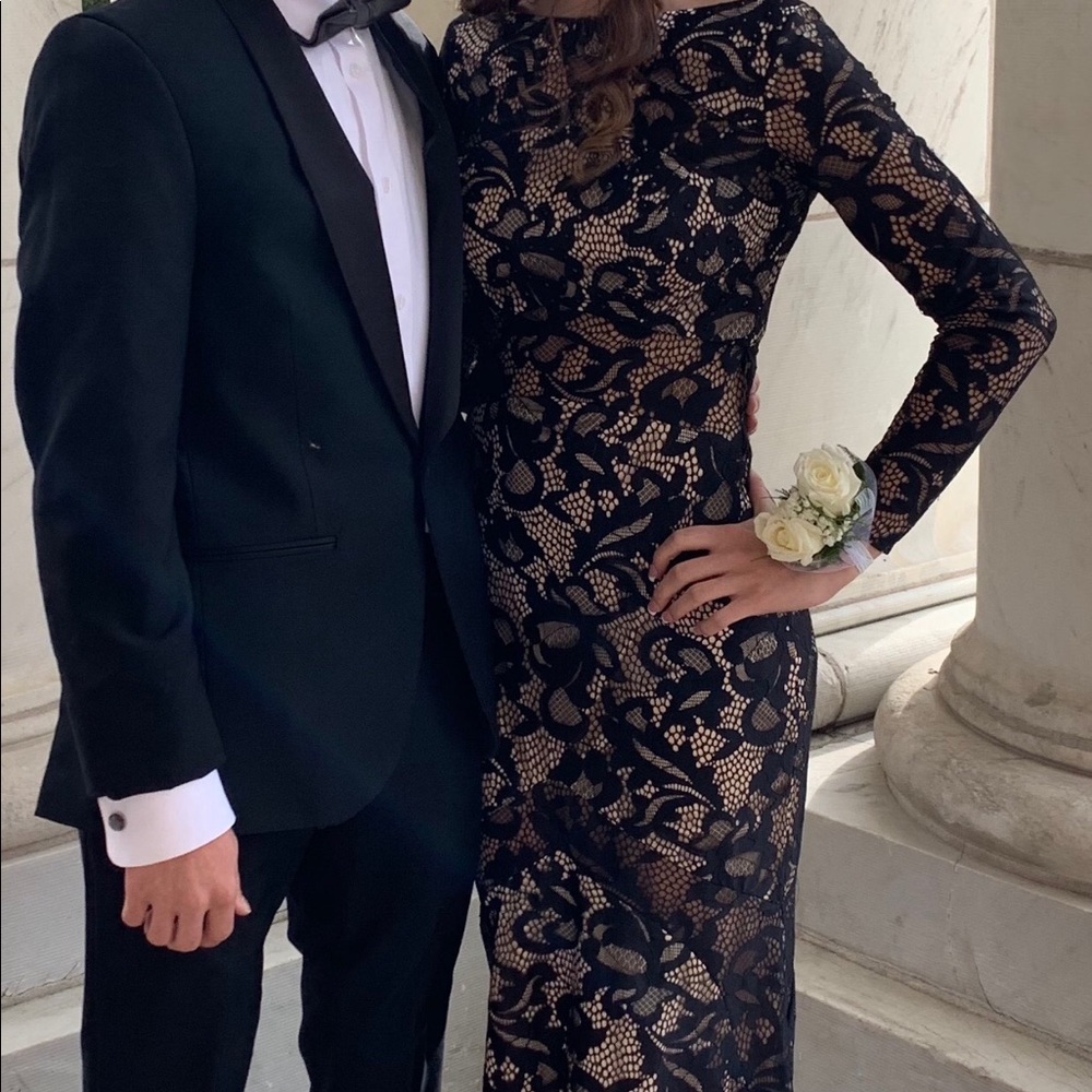 Lace Long Sleeve Prom Dress